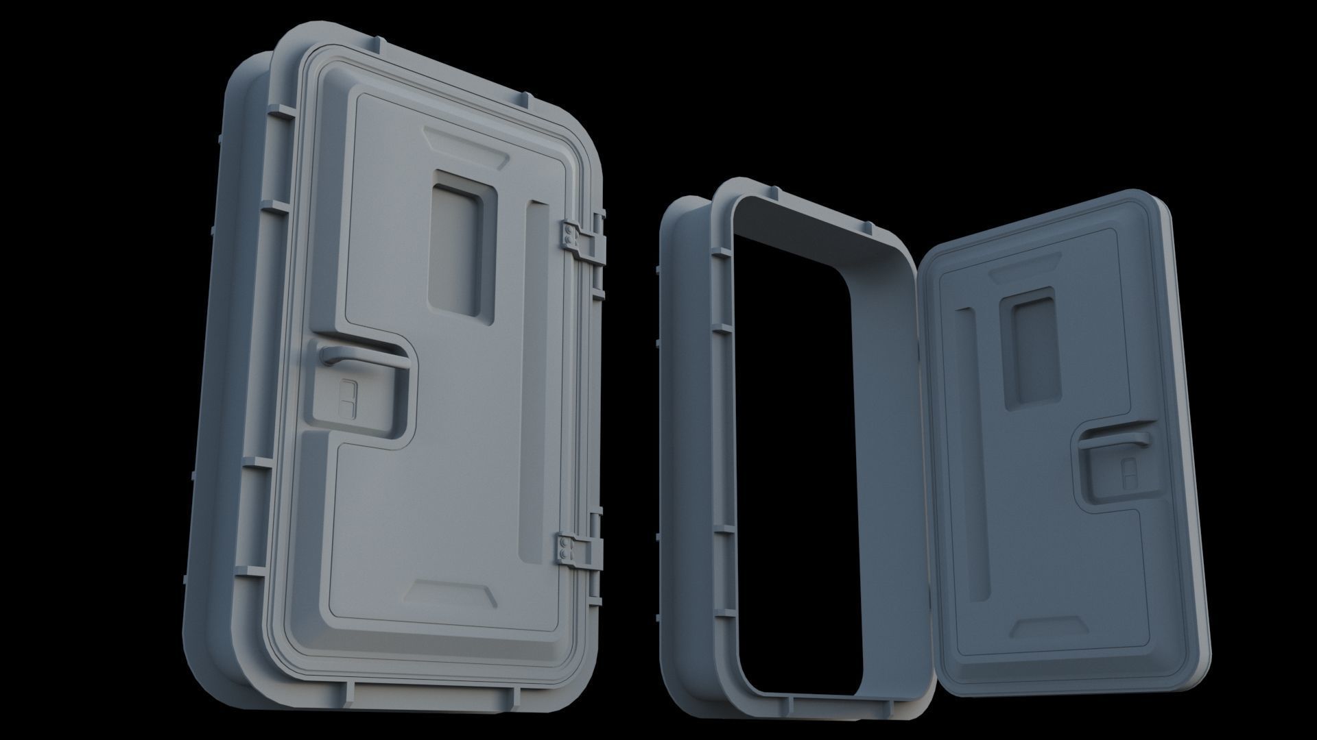 Sci-Fi Service door 3D model_11