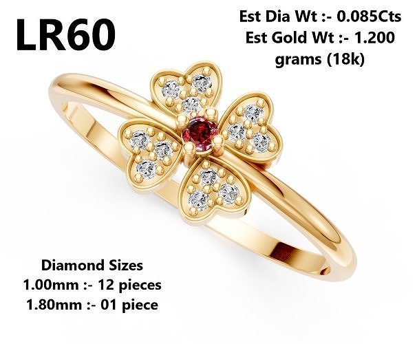 Lightweight Diamond Ring 3D print model
