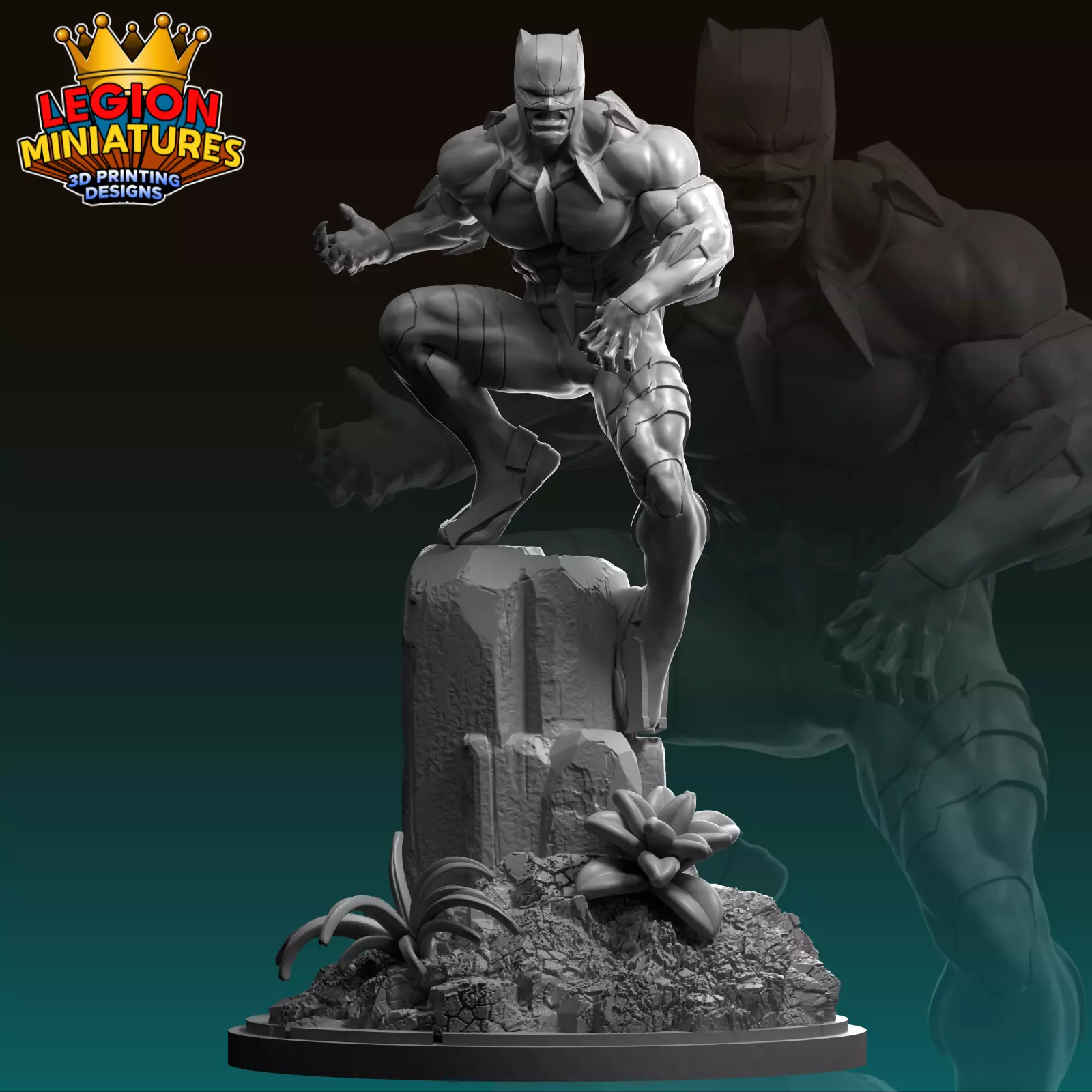 Marvel crisis protocol Ultimate Black Panther presupported  3D print model_0