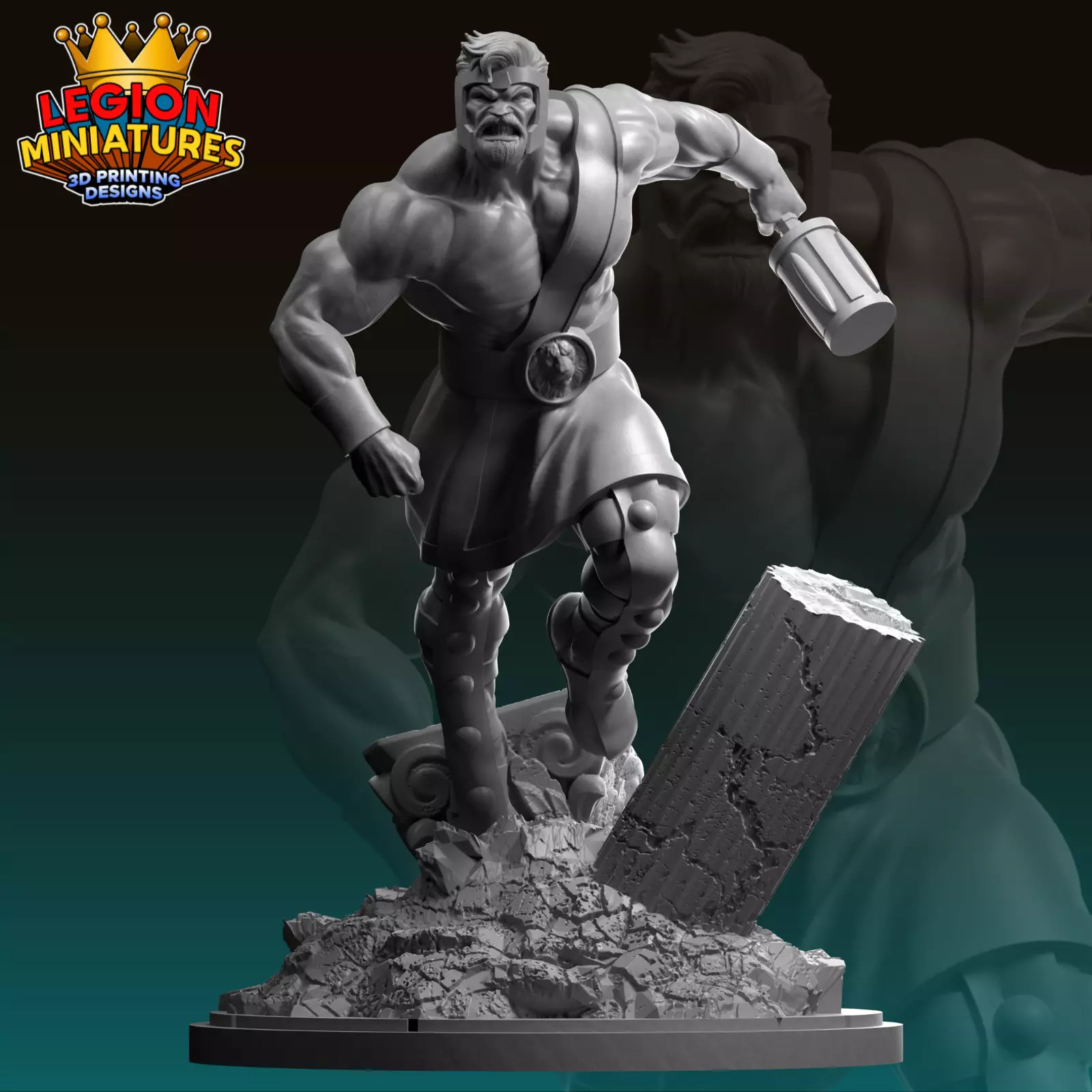 Marvel crisis protocol Hercules presupported included 3D print model_0
