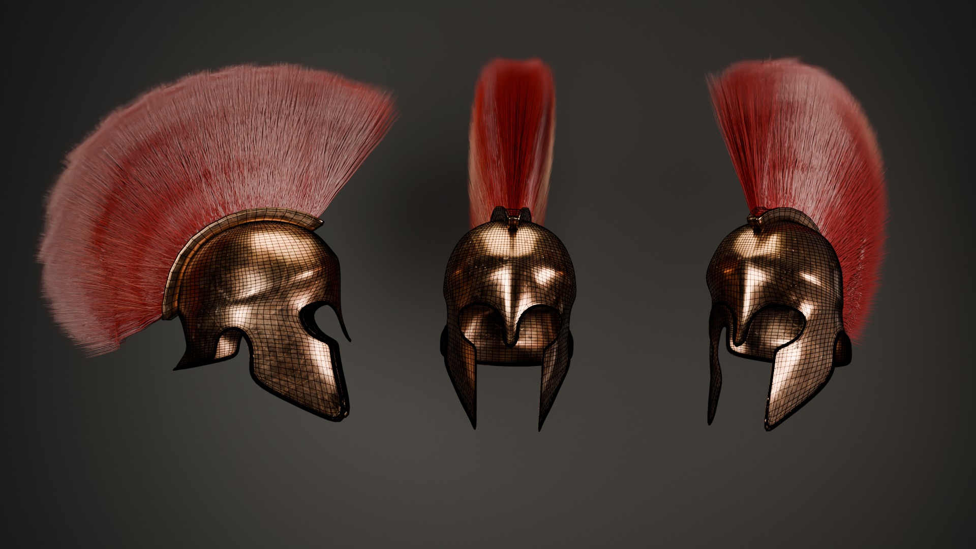 Ancient  Helmet  High Quality 3D Model Low-poly 3D model_1
