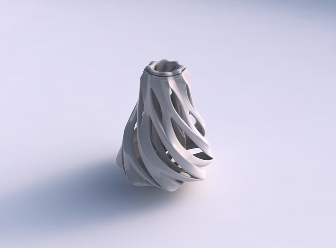 Vase plain with smooth cuts and support inside it wide middle