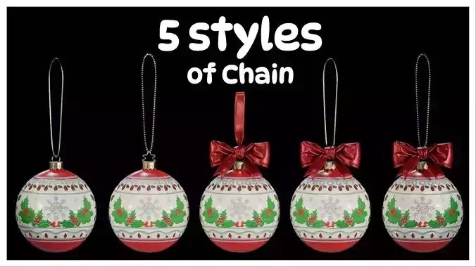 Christmas ornaments style4 3D model