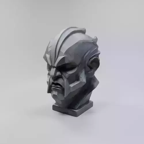 Epic Stylized Stone Warrior Bust - Perfect for Games and Art Low-poly 3D model