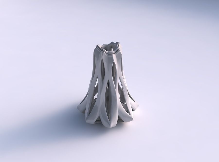 Vase plain with smooth cuts and support inside it streched top 3D print model_0