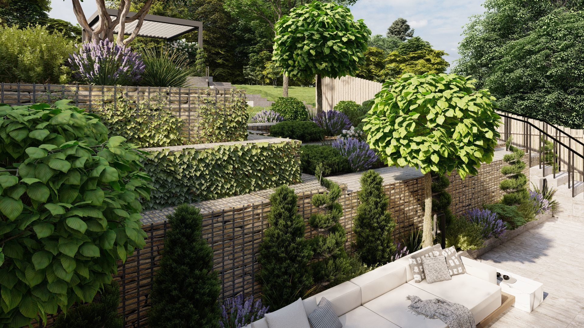 3D Exterior Scene 3D model design garden and landscape 3D 3D model_2