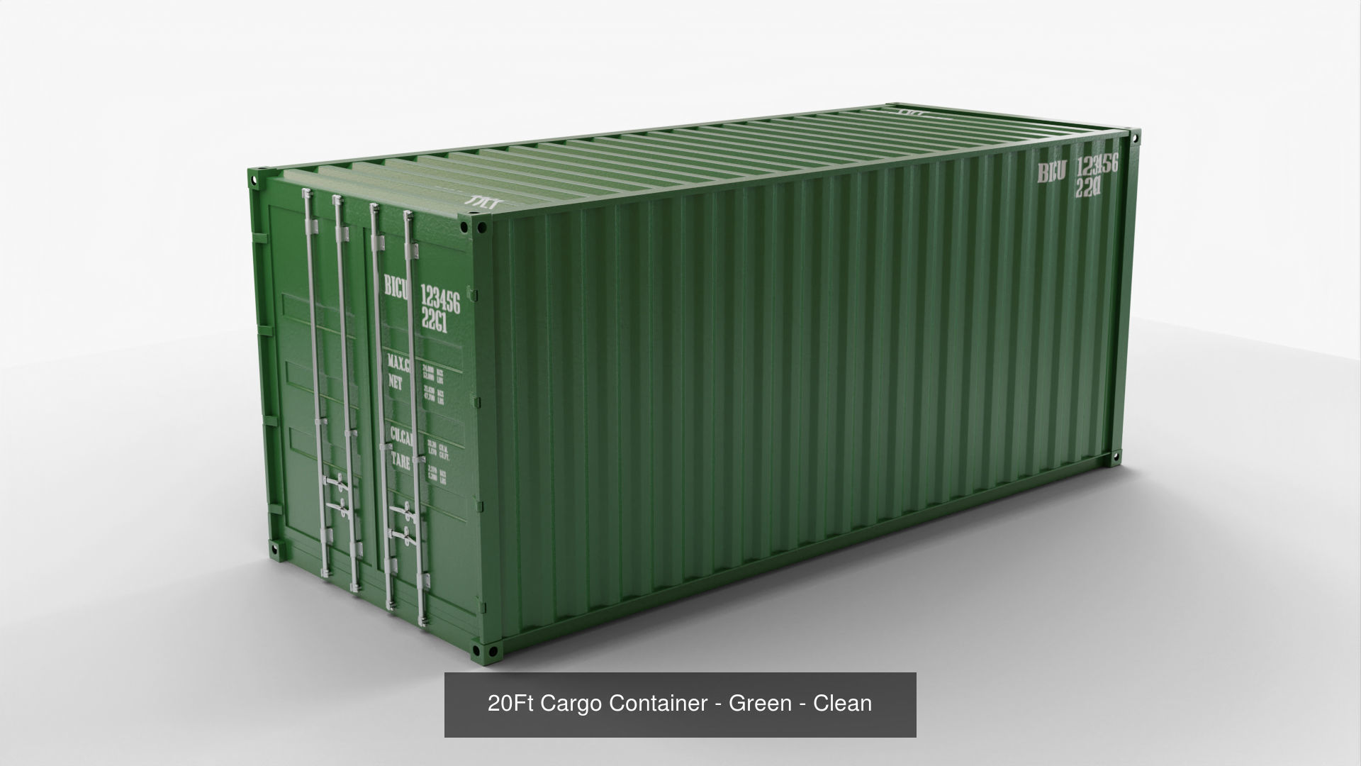 20Ft Cargo Containers - Green 3D Model Collection_9