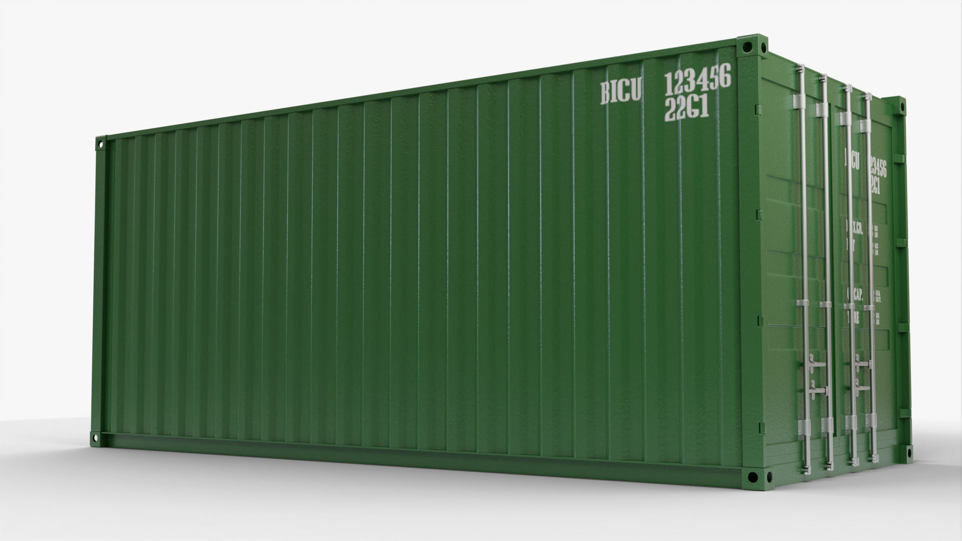 20Ft Cargo Containers - Green 3D Model Collection_15