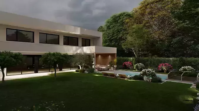 3D Exterior Scene 3D model design garden and landscape 3D
