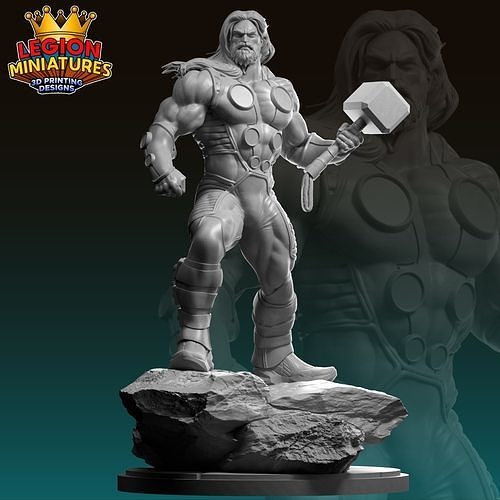 Marvel crisis protocol Ultimate Thor presupported included 3D print model