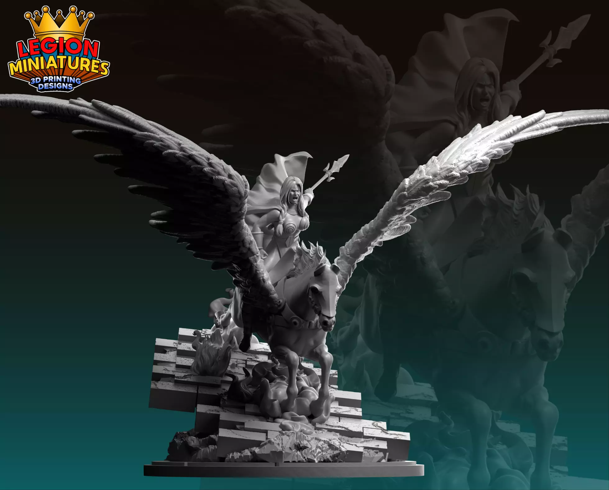 Marvel crisis protocol Valkyrie presupported included 3D print model