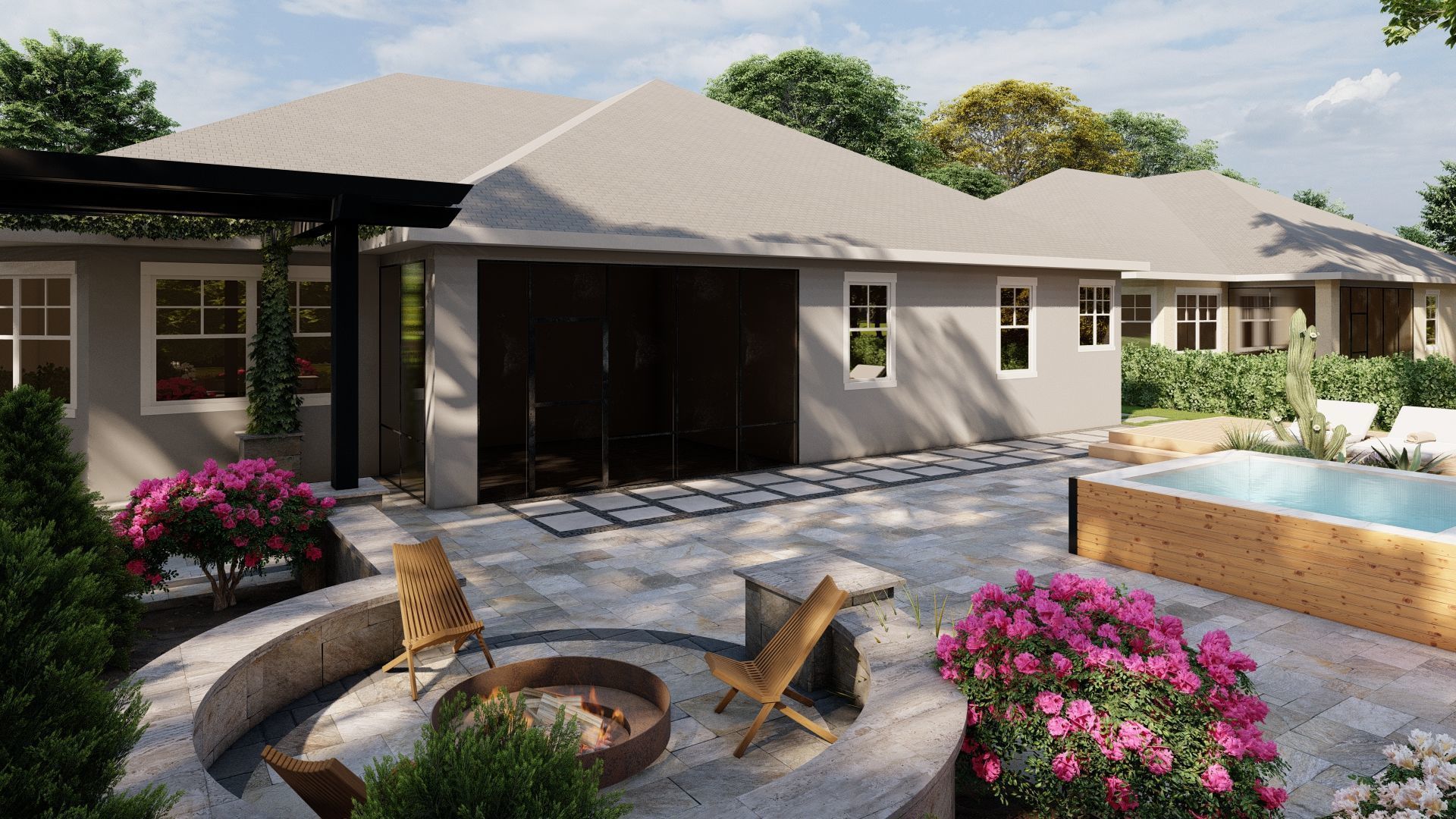 3D Exterior Scene 3D model design garden and landscape 3D 3D model_4