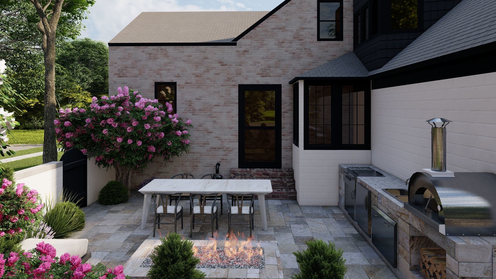 3D Exterior Scene 3D model design garden and landscape 3D 3D model_2