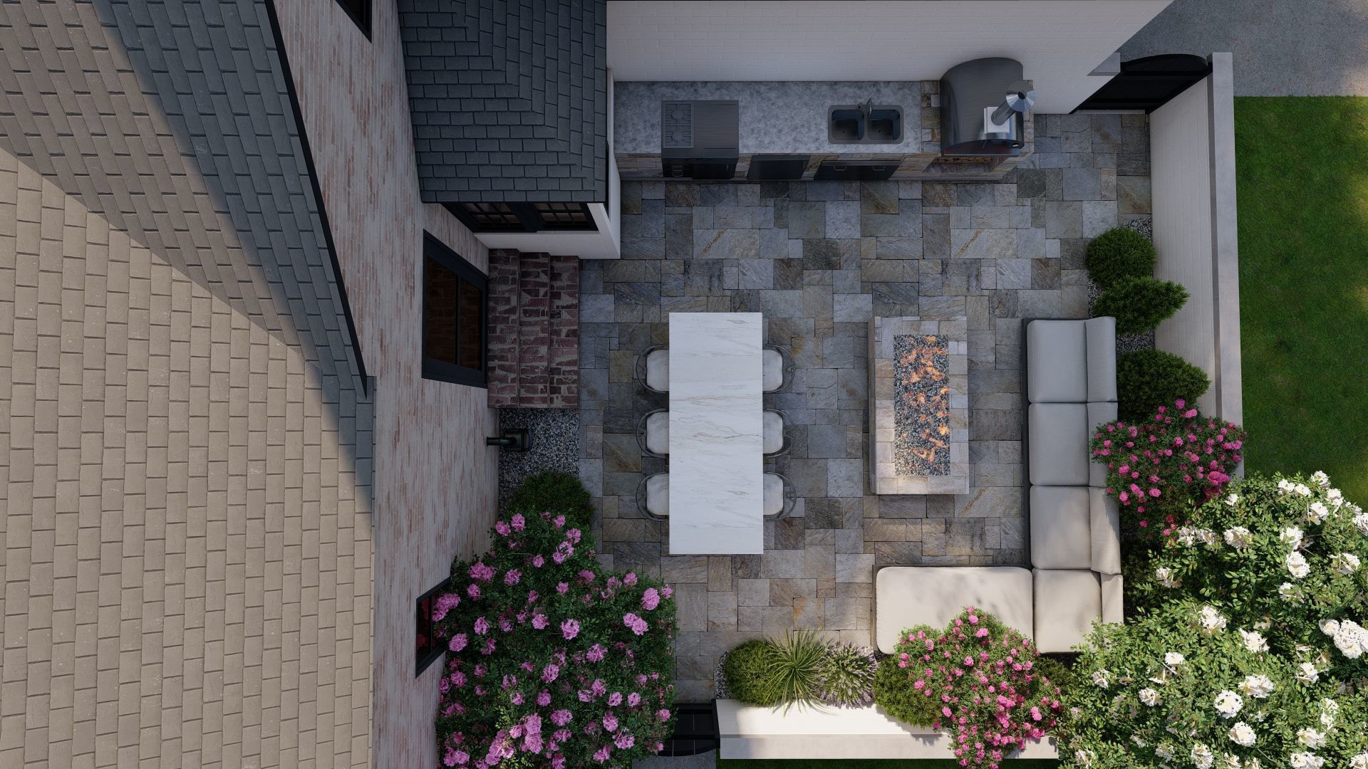 3D Exterior Scene 3D model design garden and landscape 3D 3D model_4