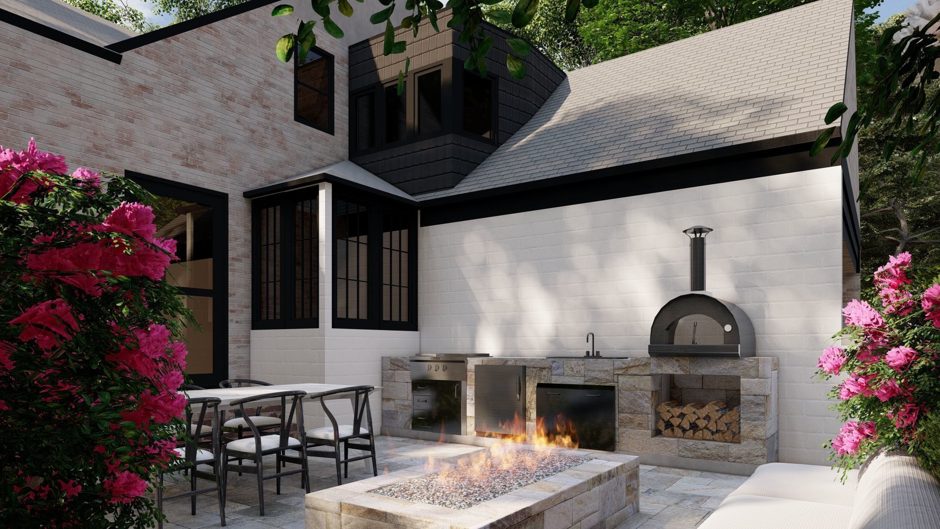 3D Exterior Scene 3D model design garden and landscape 3D 3D model_1