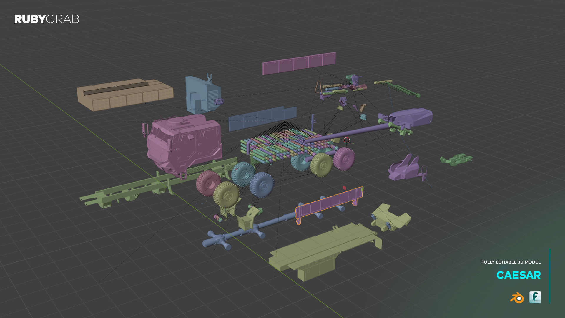 CAESAR Mobile Artillery System 3D model_2