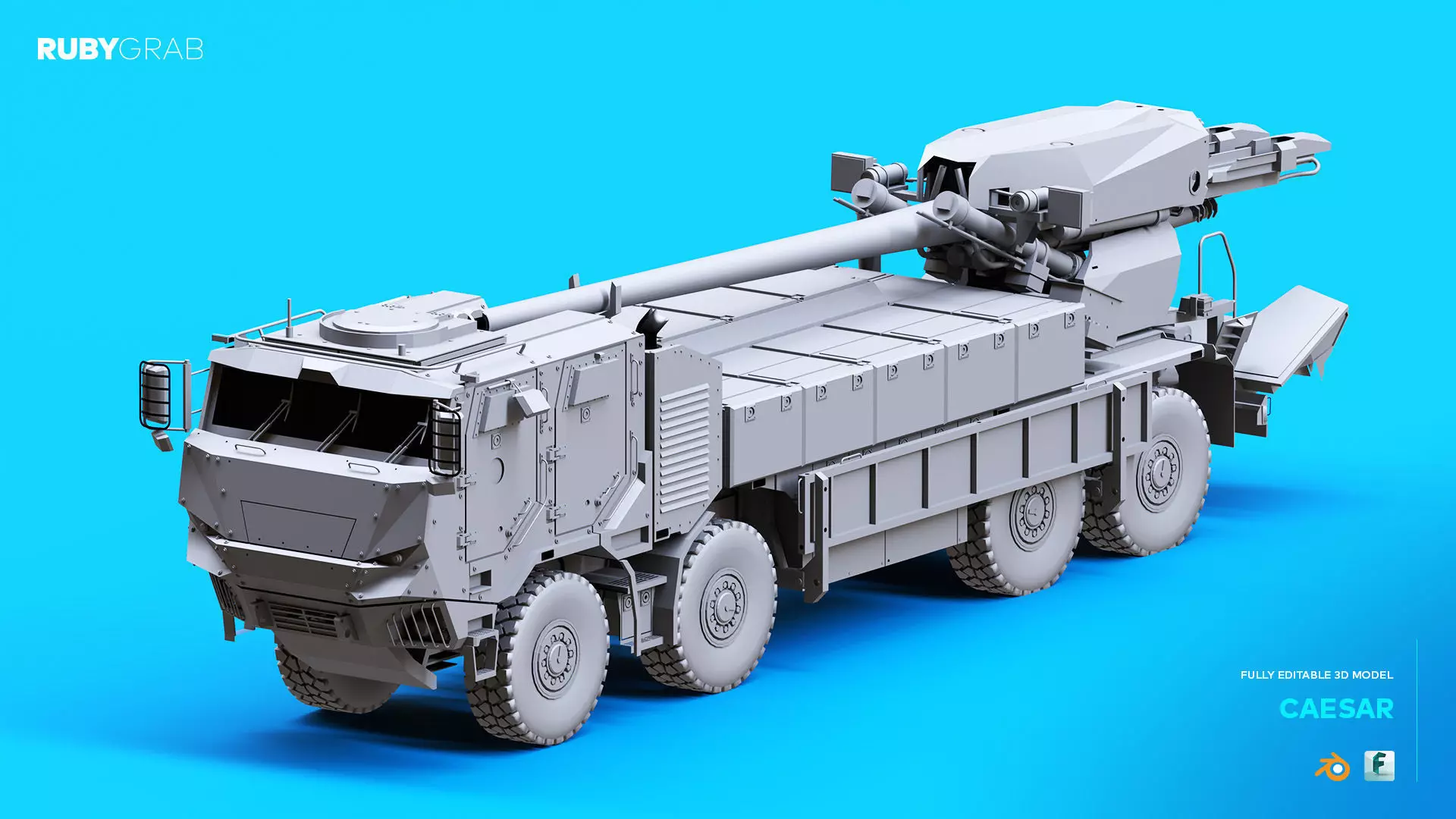 CAESAR Mobile Artillery System 3D model_0