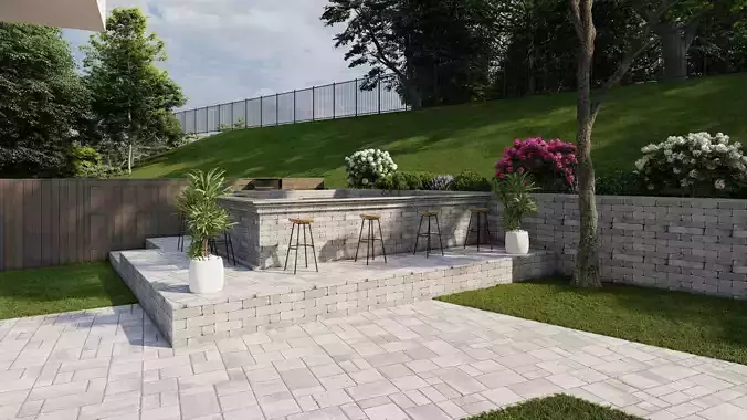 3D Exterior Scene 3D model design garden and landscape 3D