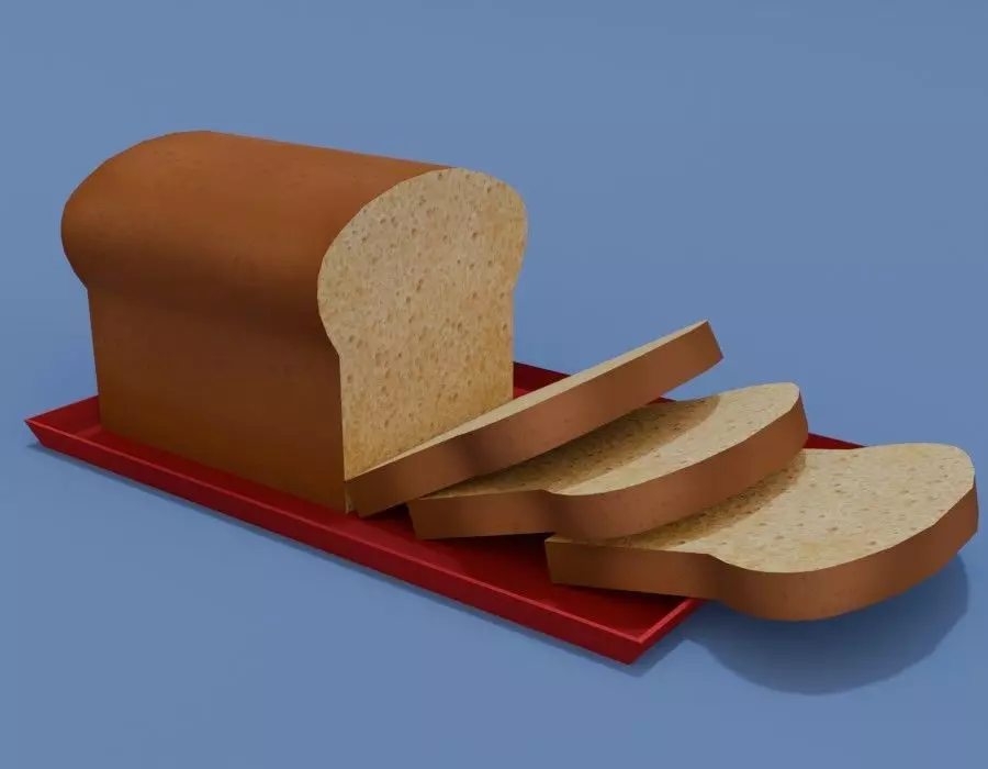 Stylized bread low polygon Free low-poly 3D model