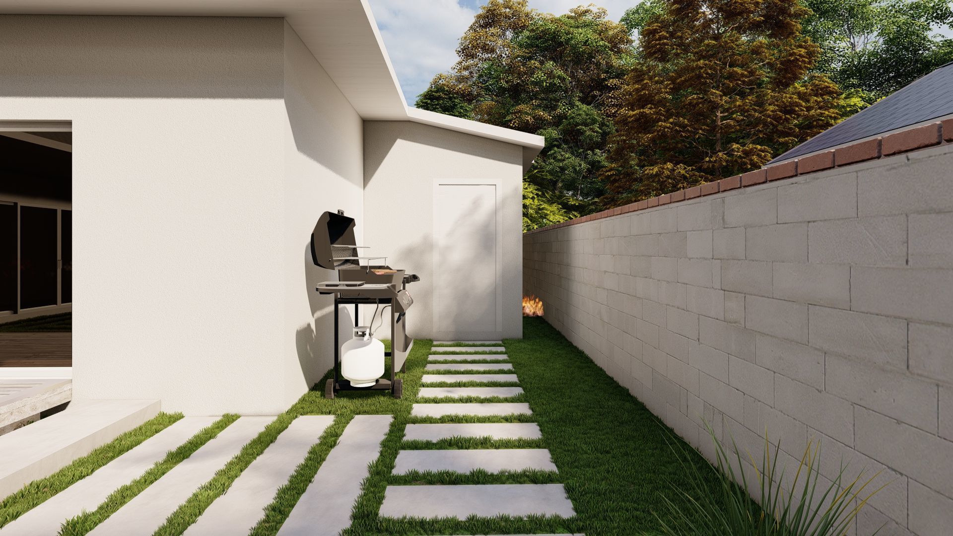 3D Exterior Scene 3D model design garden and landscape 3D 3D model_4