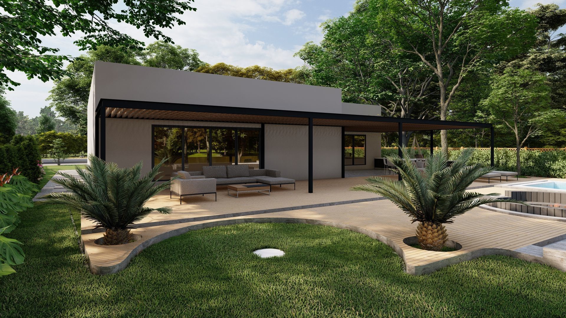 3D Exterior Scene 3D model design garden and landscape 3D 3D model_2