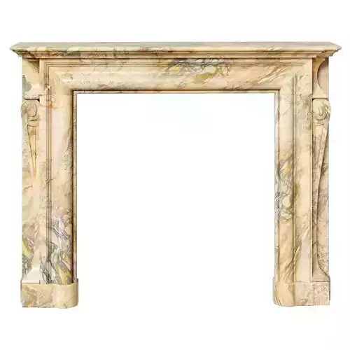 Antique Louis XIV Style Fireplace Mantel in Marble