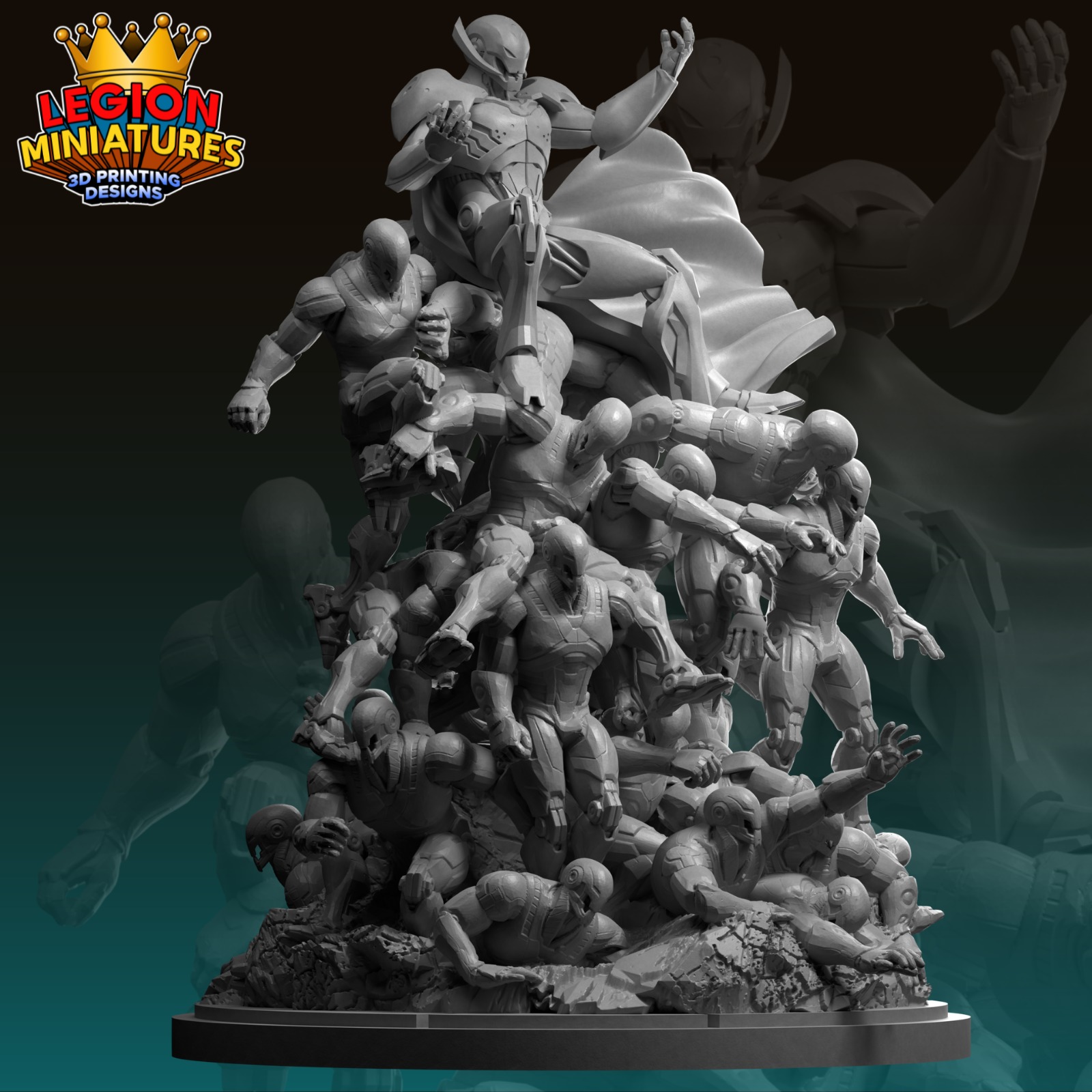 Marvel crisis protocol Ultron presupported included 3D print model_1