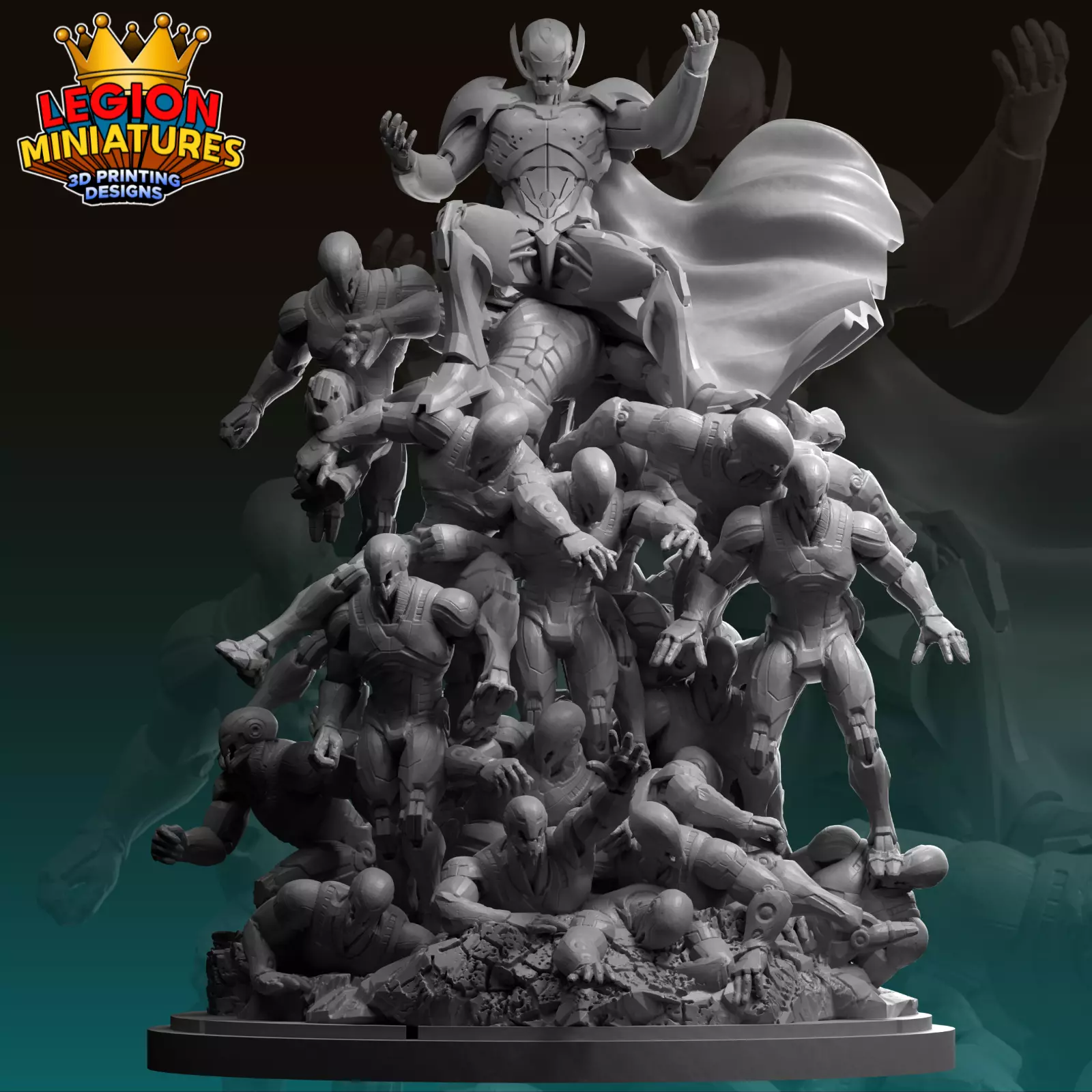 Marvel crisis protocol Ultron presupported included 3D print model_0