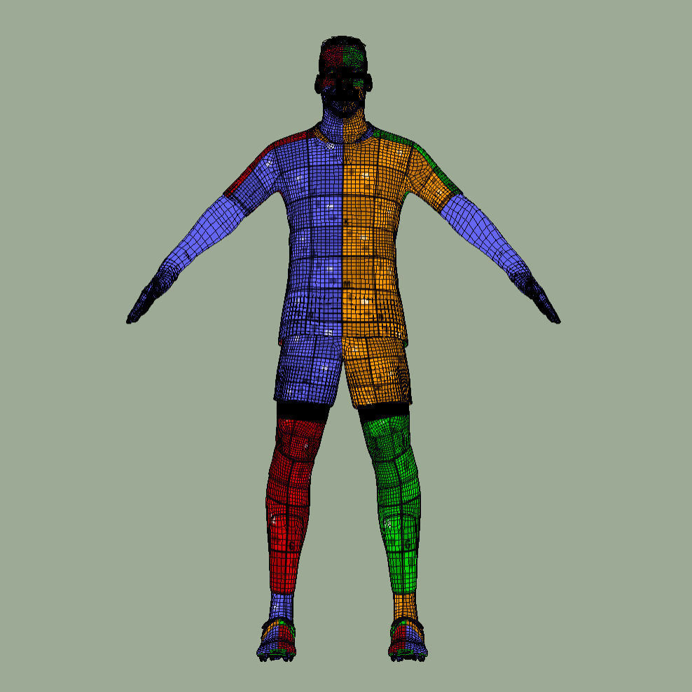T-Pose Rigged Paul Pogba Juventus 3D model_9