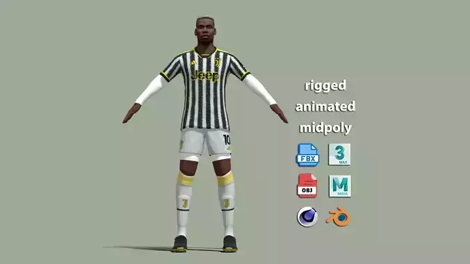 T-Pose Rigged Paul Pogba Juventus