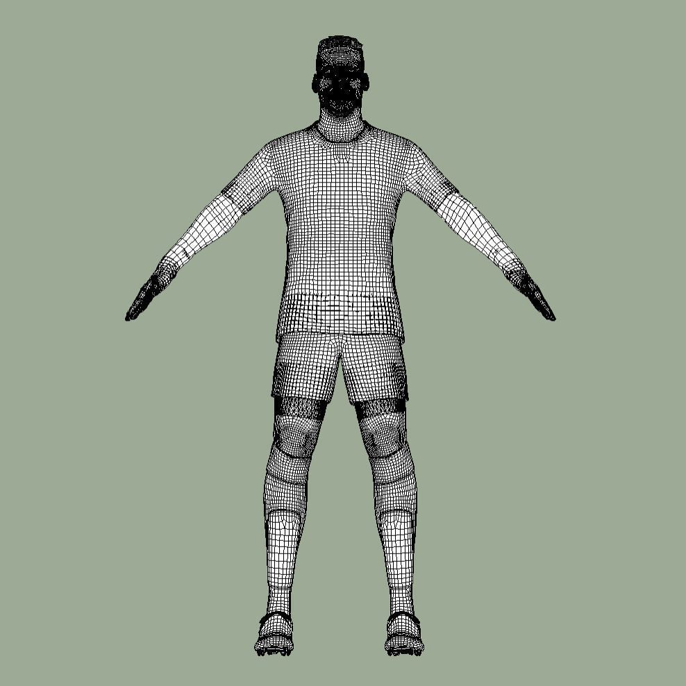 T-Pose Rigged Paul Pogba Juventus 3D model_8
