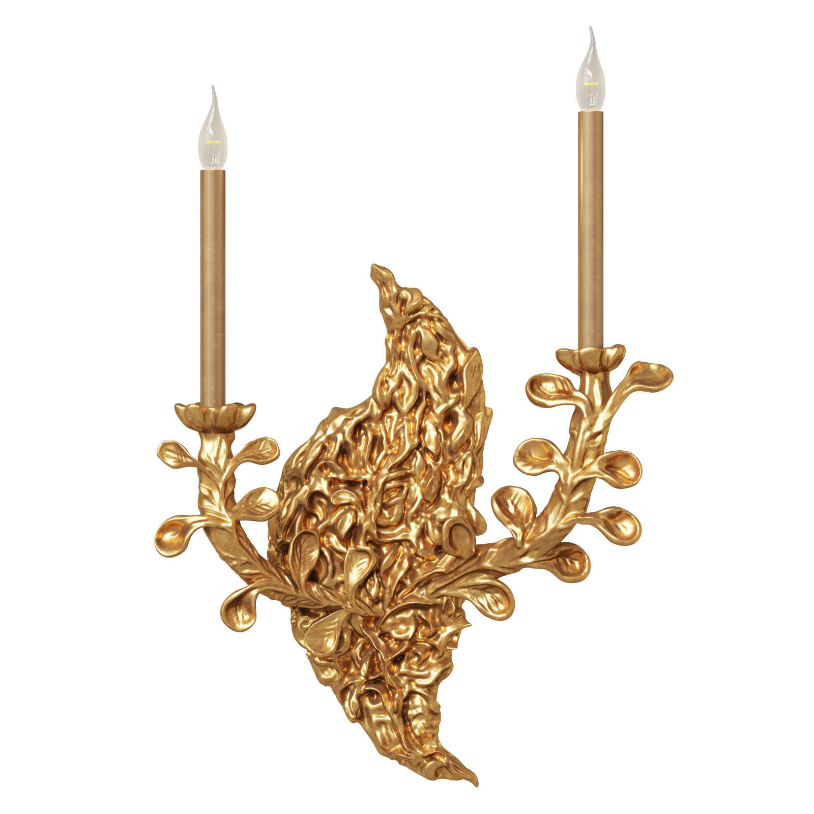 Gerald Bland wall light with ceramic leaf 3D model_1