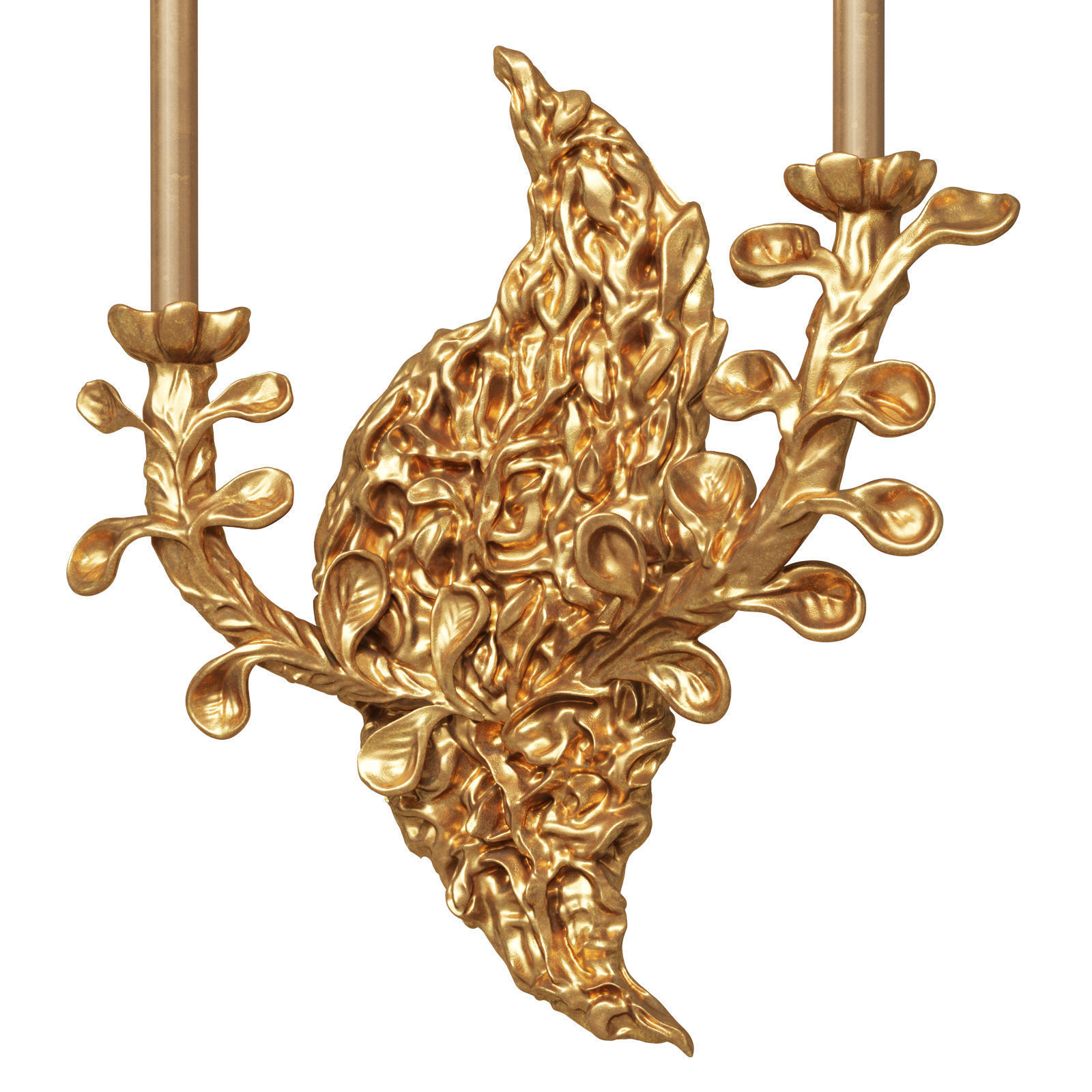 Gerald Bland wall light with ceramic leaf 3D model_3