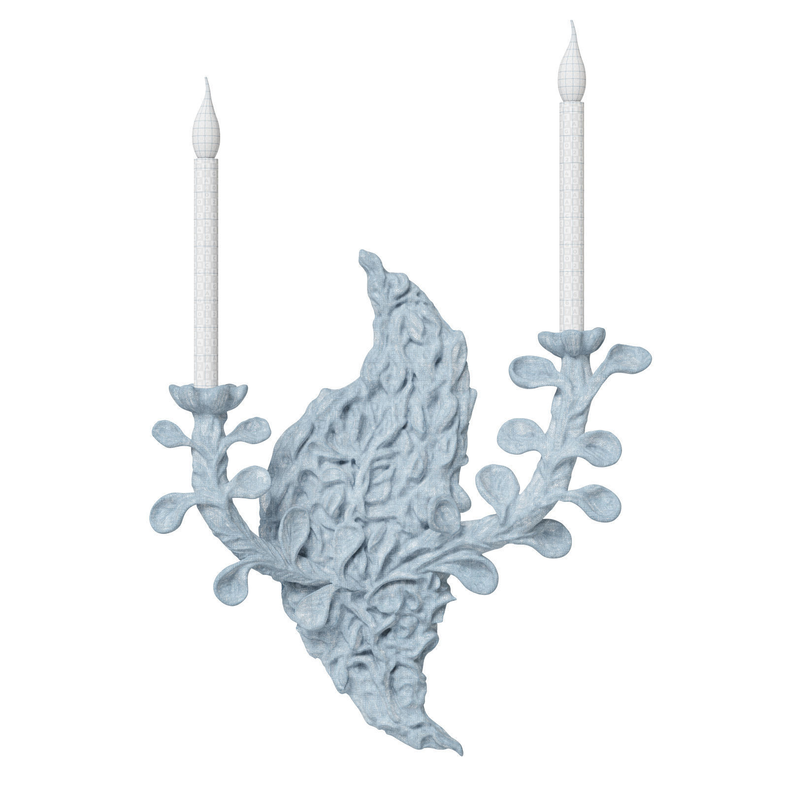 Gerald Bland wall light with ceramic leaf 3D model_5