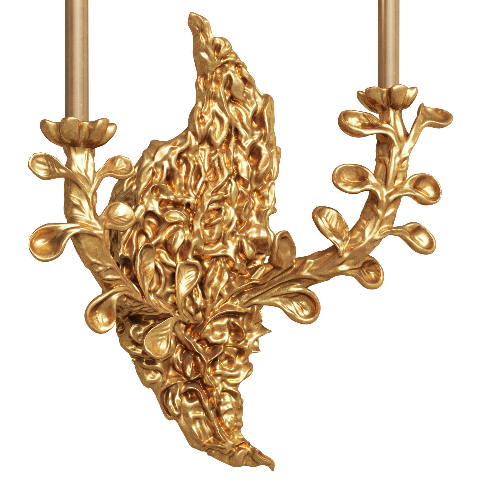 Gerald Bland wall light with ceramic leaf 3D model_4