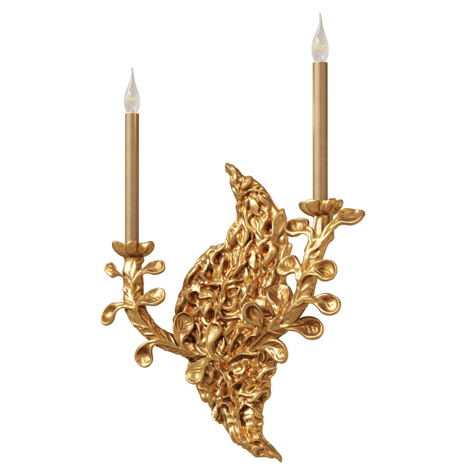 Gerald Bland wall light with ceramic leaf 3D model_2