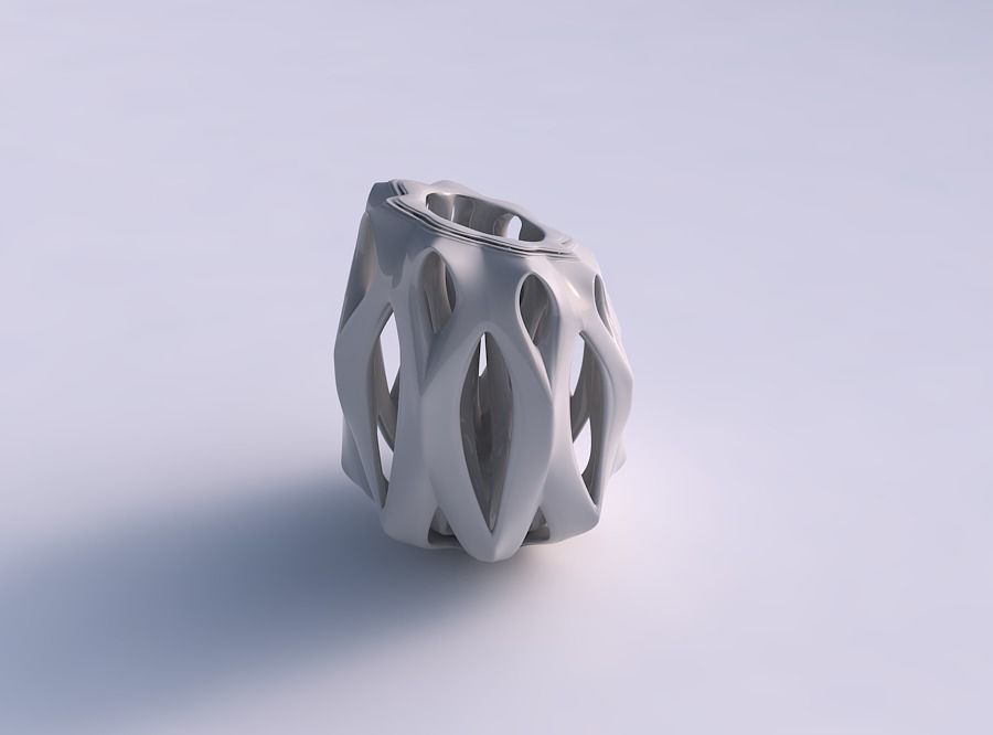 Vase plain with smooth cuts and support inside it squeezed wi... 3D print model_0