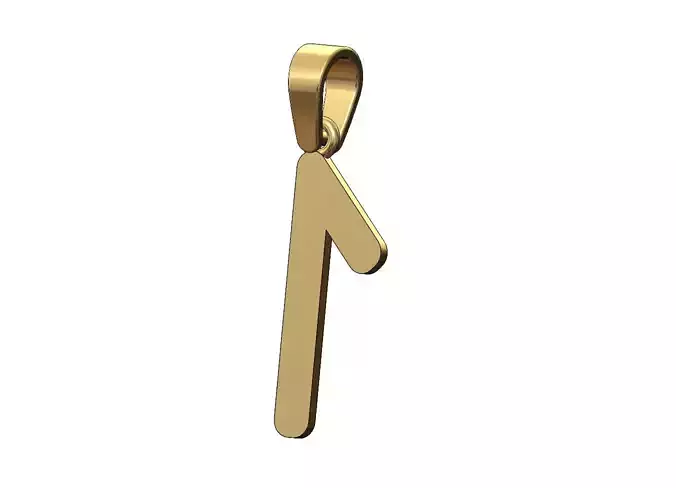 Laguz viking runes initials alphabet pendant charm bail 3D print model