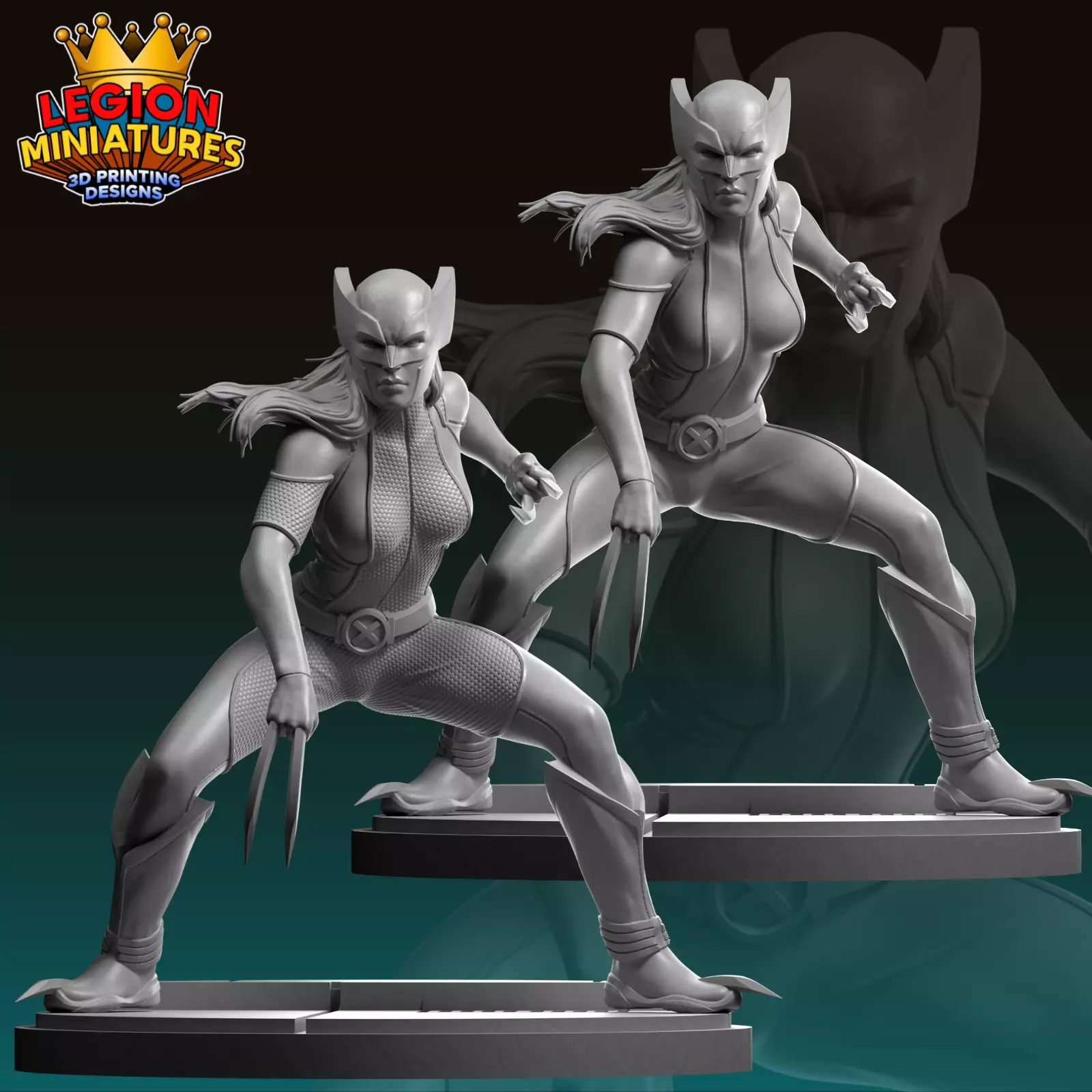 Marvel crisis protocol X23 presupported included 3D print model_0