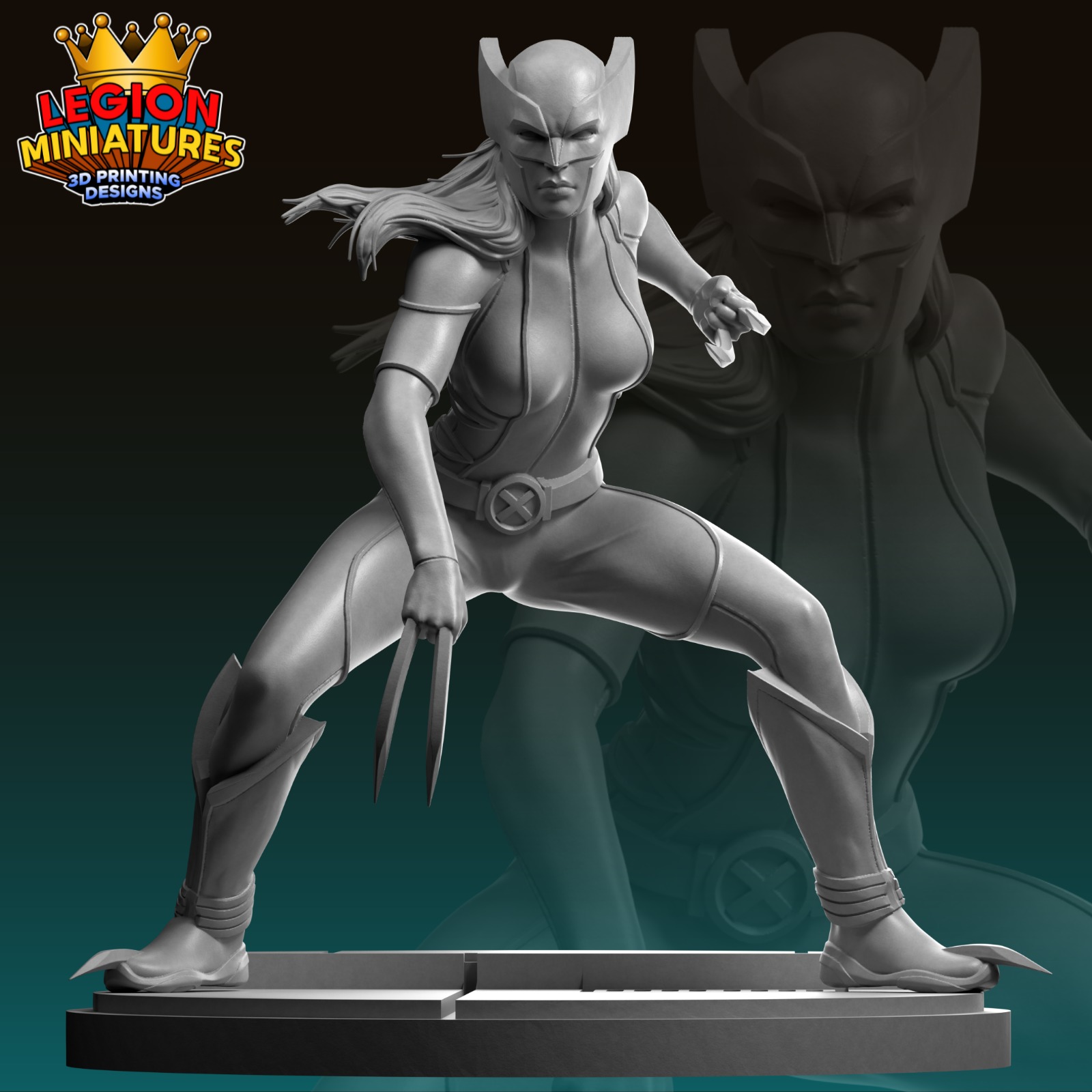 Marvel crisis protocol X23 presupported included 3D print model_1