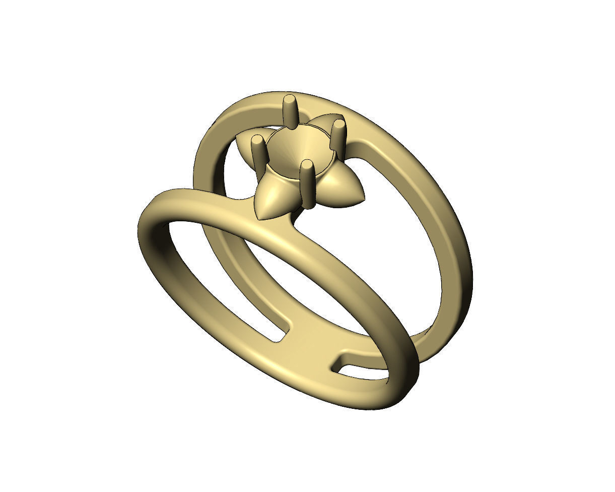 5mm diamond spiked settings open diamond ring Us sizes 6to10 3D print model_6