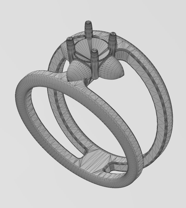 5mm diamond spiked settings open diamond ring Us sizes 6to10 3D print model_16