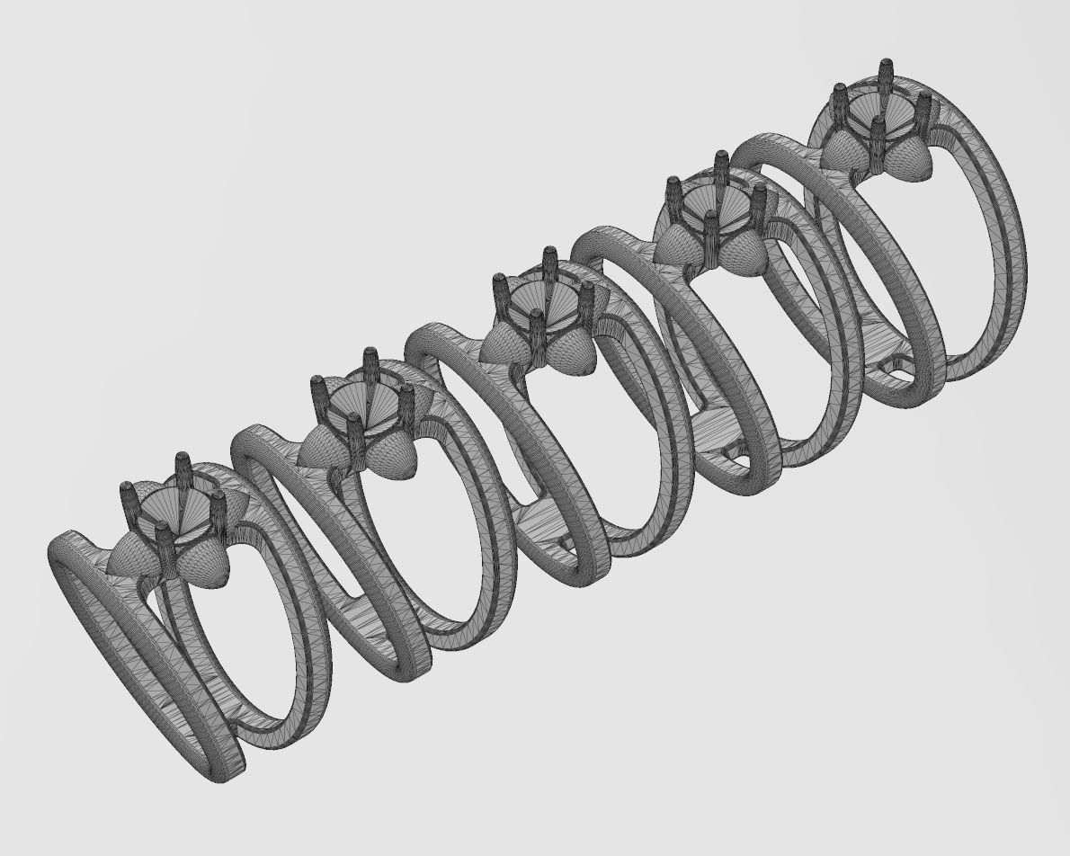 5mm diamond spiked settings open diamond ring Us sizes 6to10 3D print model_15