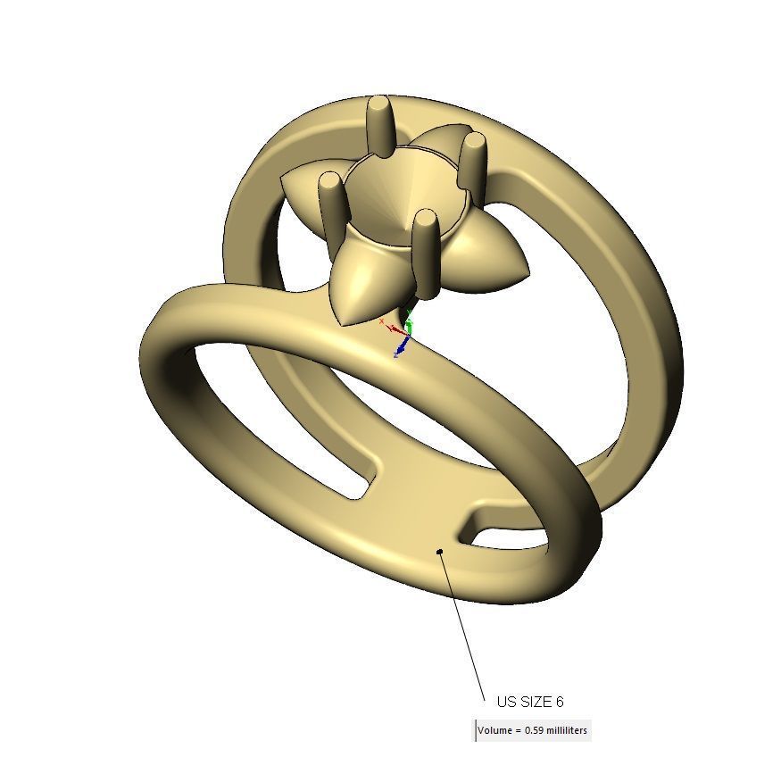 5mm diamond spiked settings open diamond ring Us sizes 6to10 3D print model_18