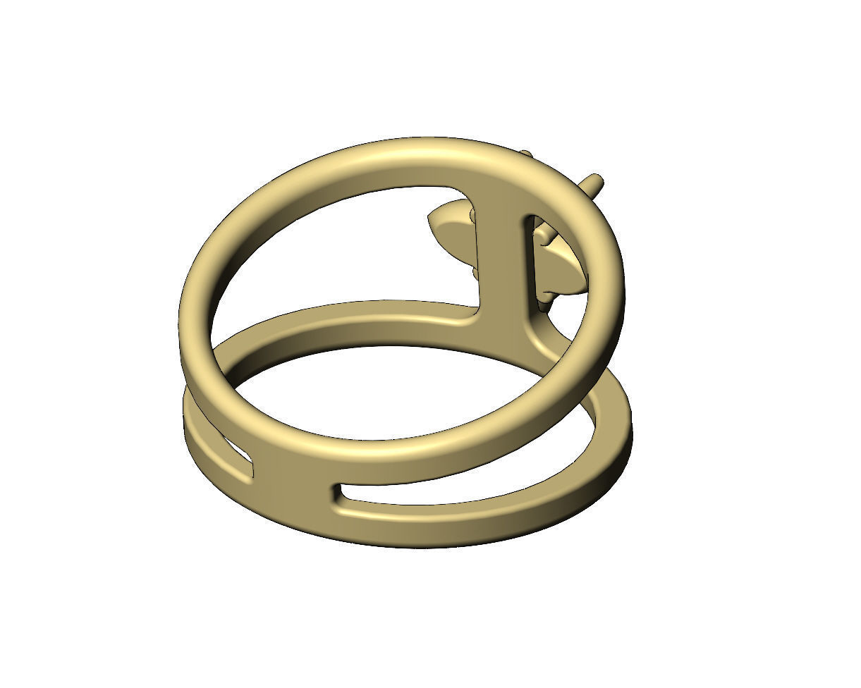 5mm diamond spiked settings open diamond ring Us sizes 6to10 3D print model_10