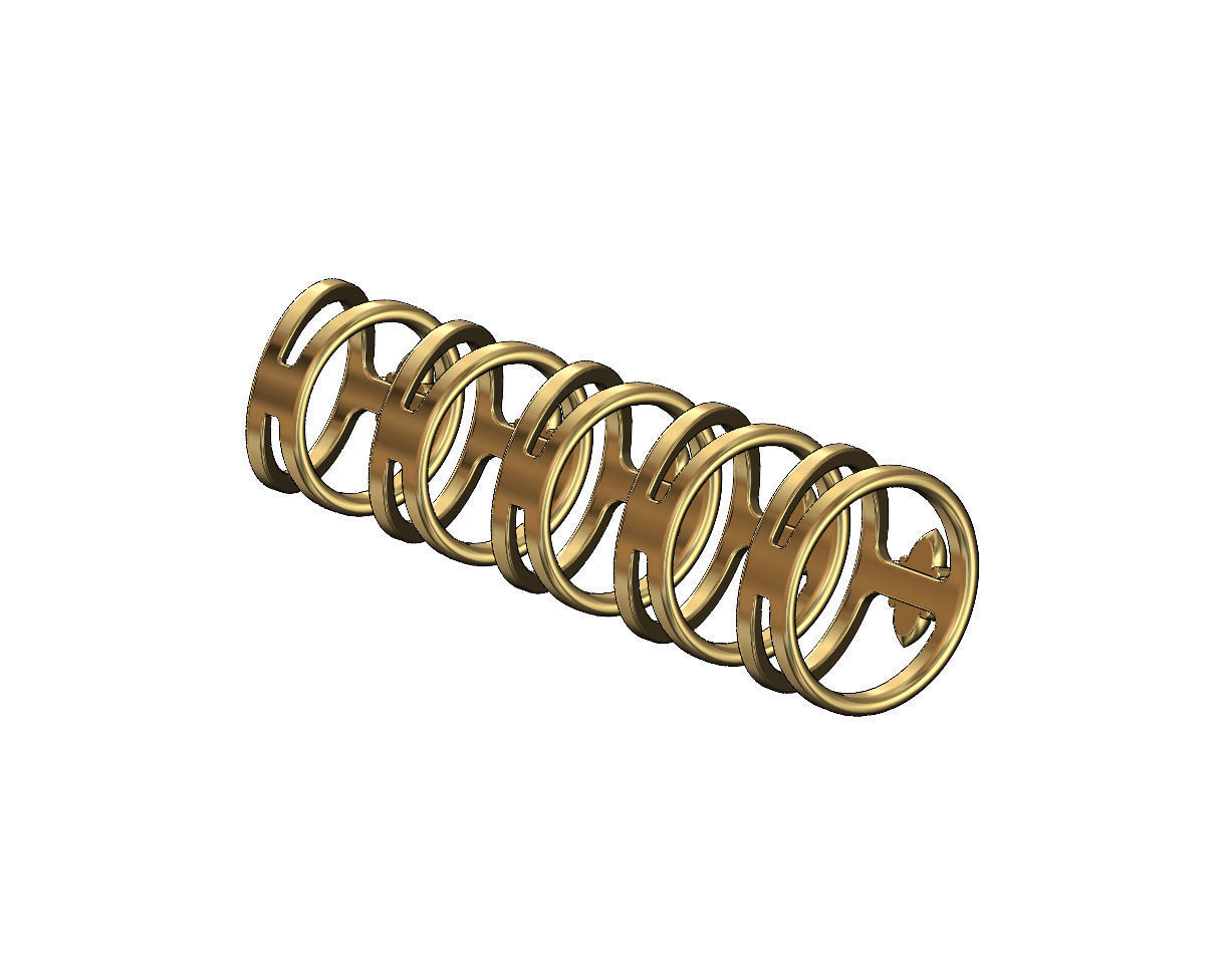 5mm diamond spiked settings open diamond ring Us sizes 6to10 3D print model_4