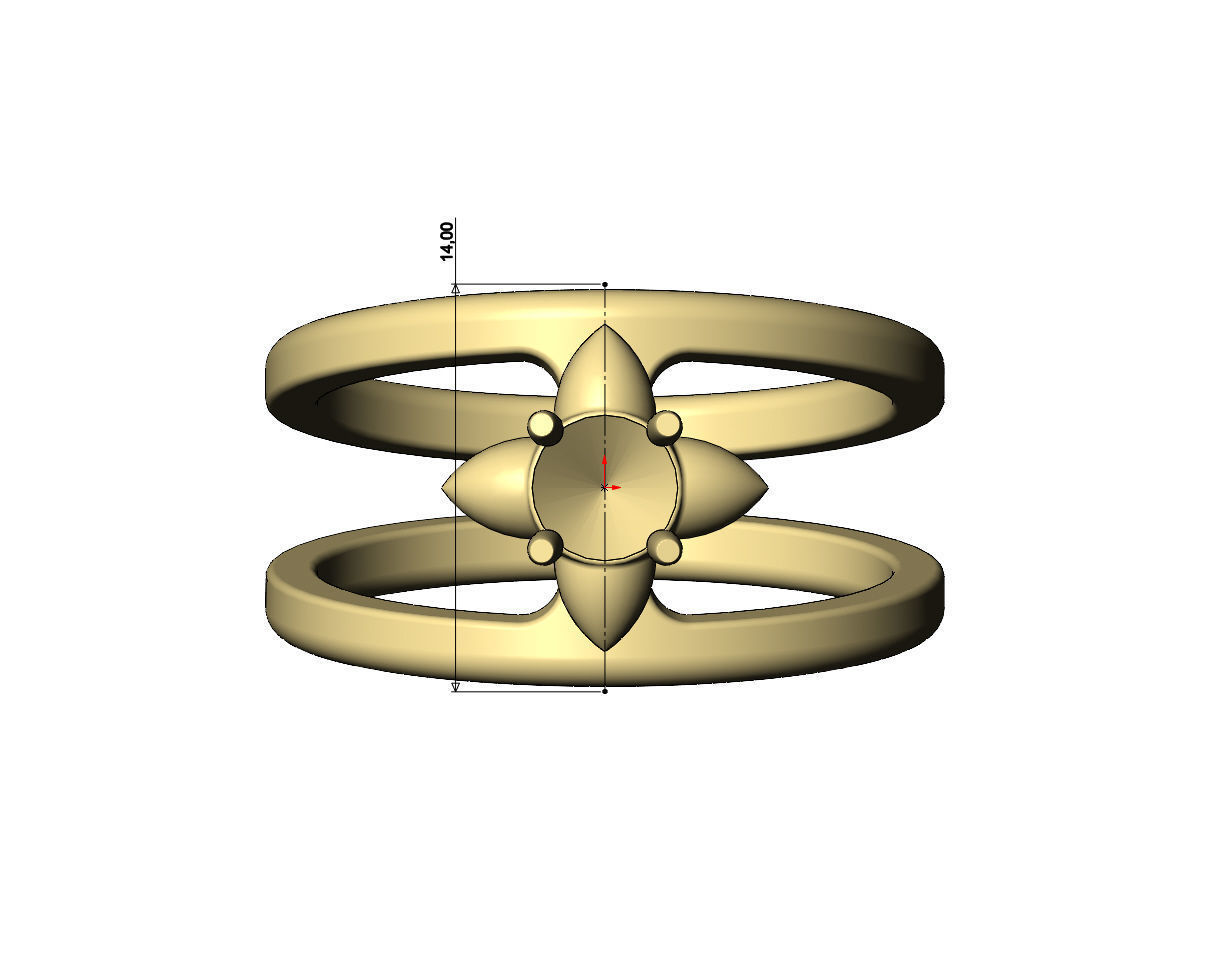 5mm diamond spiked settings open diamond ring Us sizes 6to10 3D print model_8