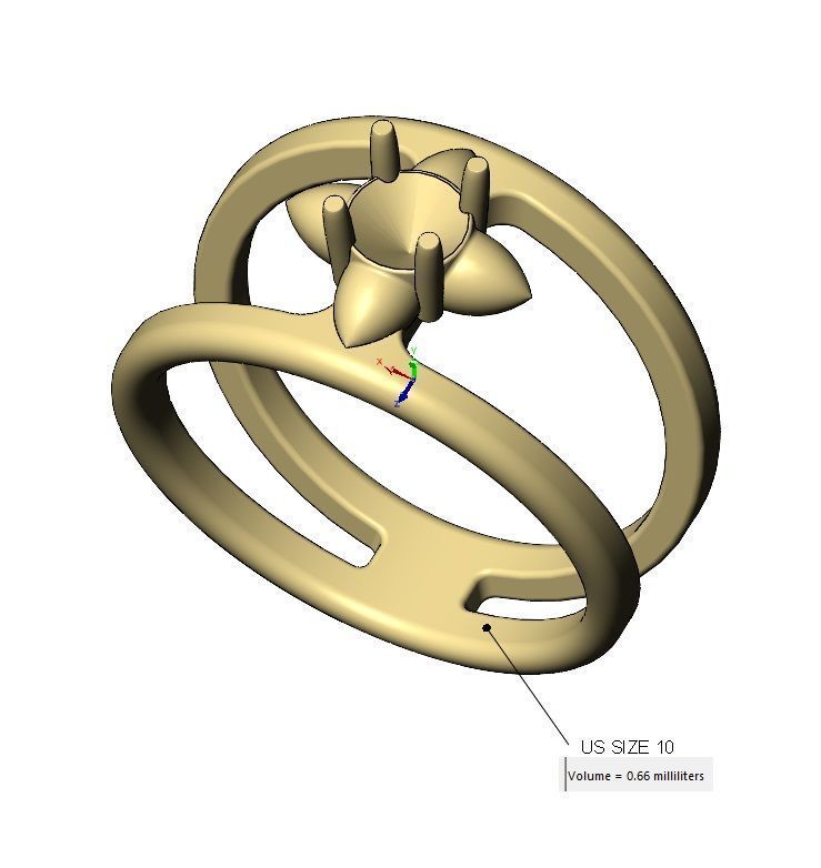 5mm diamond spiked settings open diamond ring Us sizes 6to10 3D print model_19