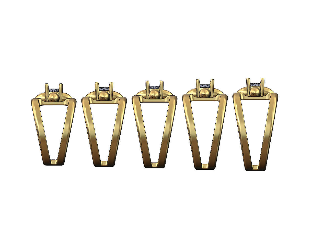 5mm diamond spiked settings open diamond ring Us sizes 6to10 3D print model_1