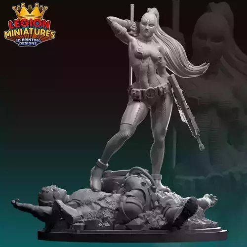 Marvel crisis protocol Lady Deadpool presupported included